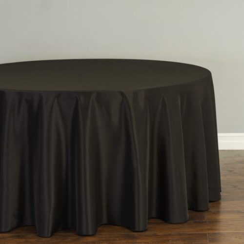 120 IN. Round Polyester Tablecloth Black