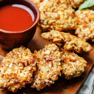 Almond Crusted Chicken with Fettuccine Catering